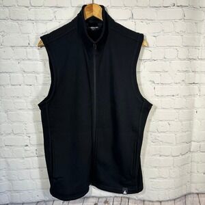 American Giant Mens Full Zip Fleece Vest Black Cotton Made in‎ USA Size M